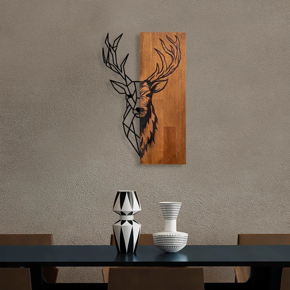 Seinäkoriste Linento Furniture Red Deer 1, ruskea/musta