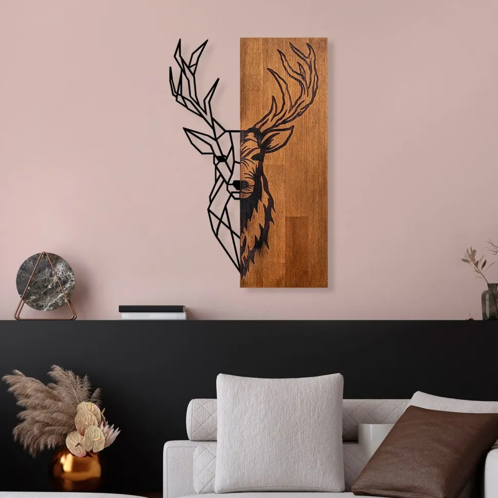 Seinäkoriste Linento Furniture Red Deer 1, ruskea/musta