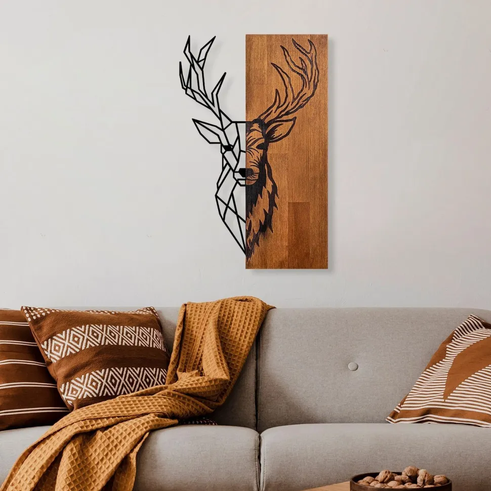 Seinäkoriste Linento Furniture Red Deer 1, ruskea/musta