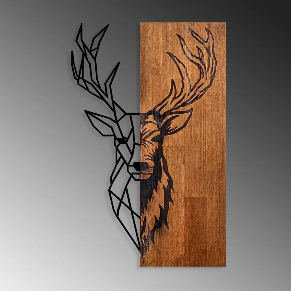 Seinäkoriste Linento Furniture Red Deer 1, ruskea/musta