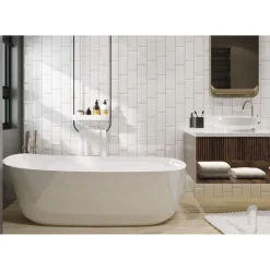 Seinälaatta GoldenTile Metrotiles Plane 10x20 cm valkoinen