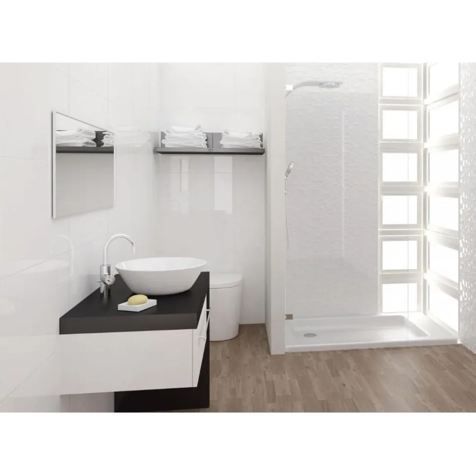 Seinälaatta Kymppi-Lattiat Pure White Glossy kiiltävä 297x600 mm