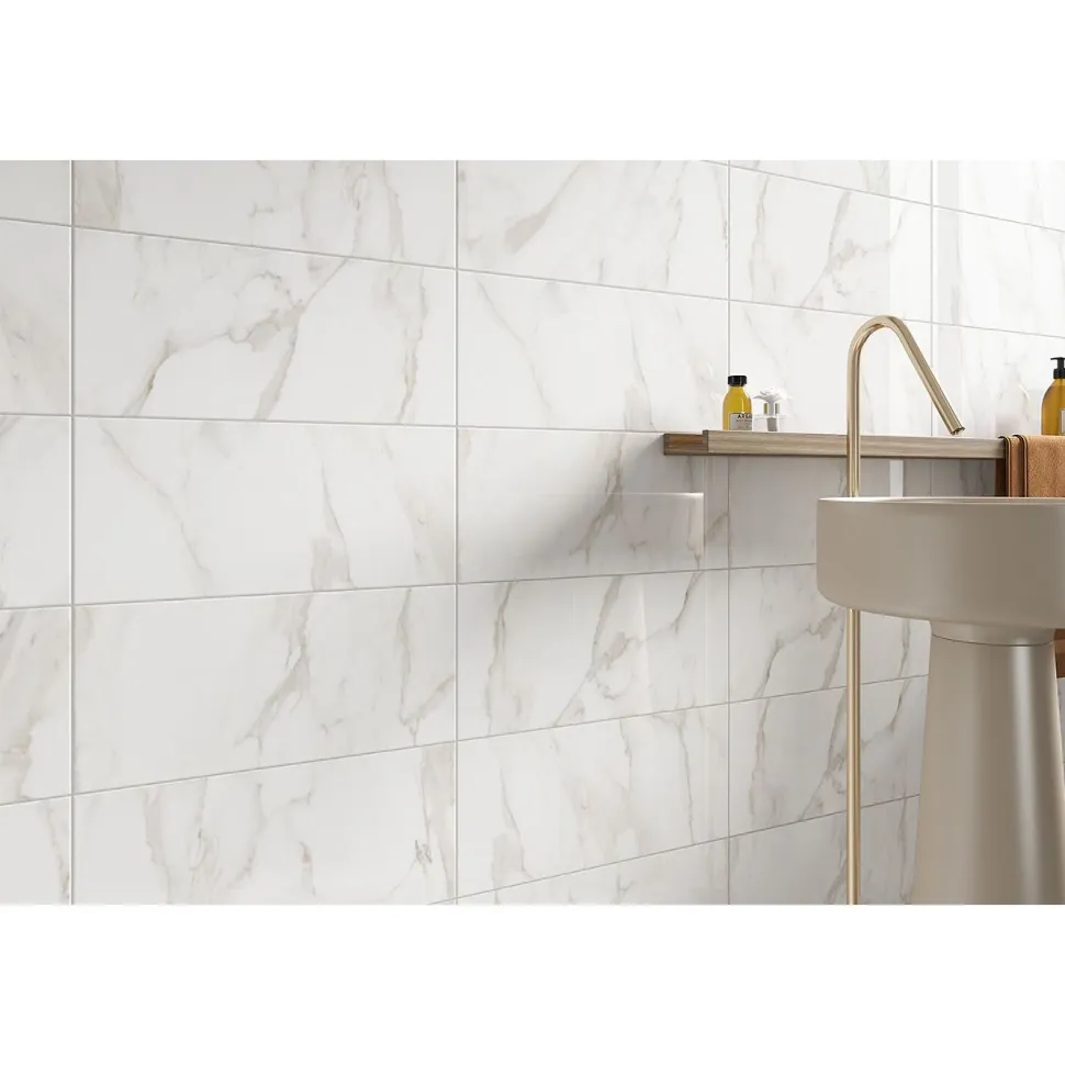 Seinälaatta Pukkila Luxury Calacatta Oro kiiltävä sileä 547x247 mm