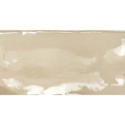 Seinälaatta Pukkila Manacor Beige Argile kiiltävä strukturoitu 7,5x15 cm