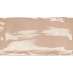 Seinälaatta Pukkila Manacor Blush Pink kiiltävä strukturoitu 7,5x15 cm