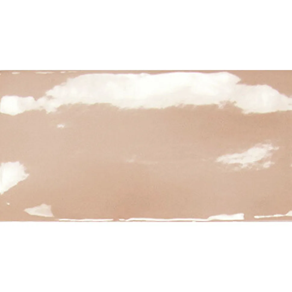 Seinälaatta Pukkila Manacor Blush Pink kiiltävä strukturoitu 7,5x15 cm
