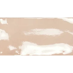 Seinälaatta Pukkila Manacor Blush Pink kiiltävä strukturoitu 7,5x15 cm