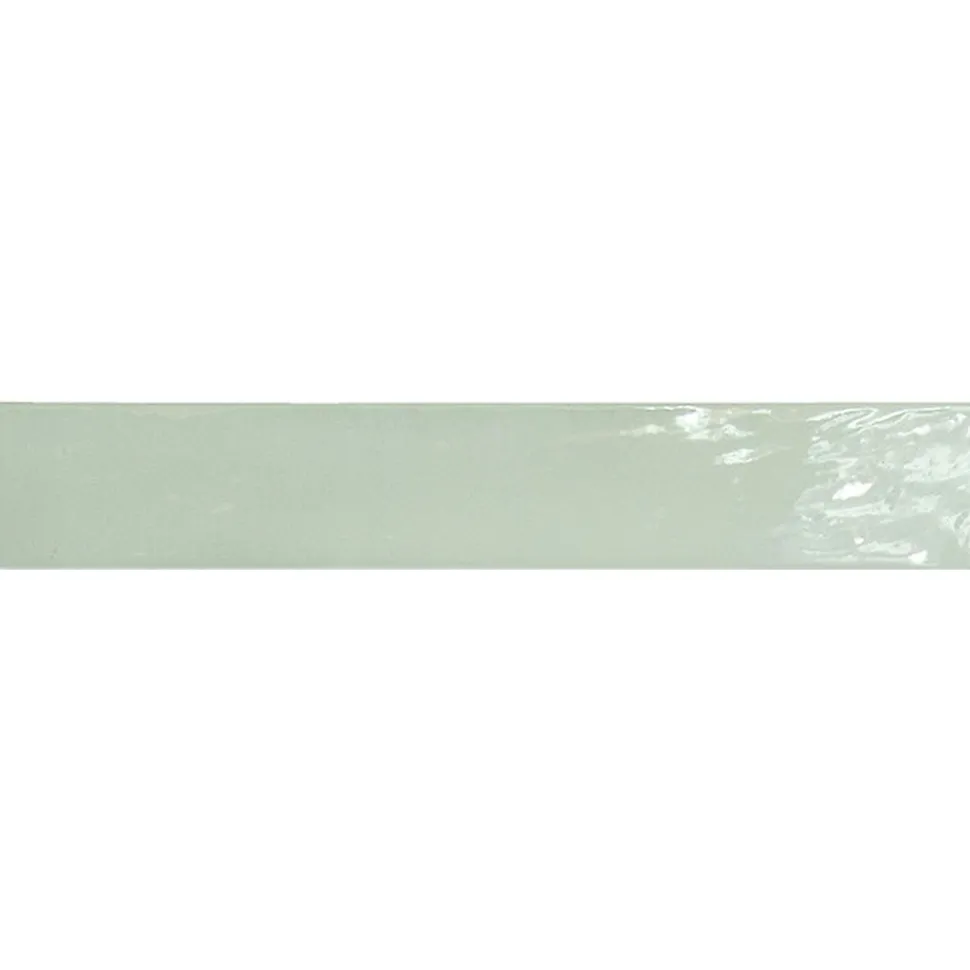 Seinälaatta Pukkila Manacor Mint, kiiltävä, laineileva, 6.5x40cm