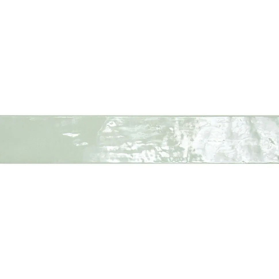 Seinälaatta Pukkila Manacor Mint, kiiltävä, laineileva, 6.5x40cm