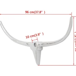 Seinälle kiinnitettävä alumiininen häränpää koriste 96 cm