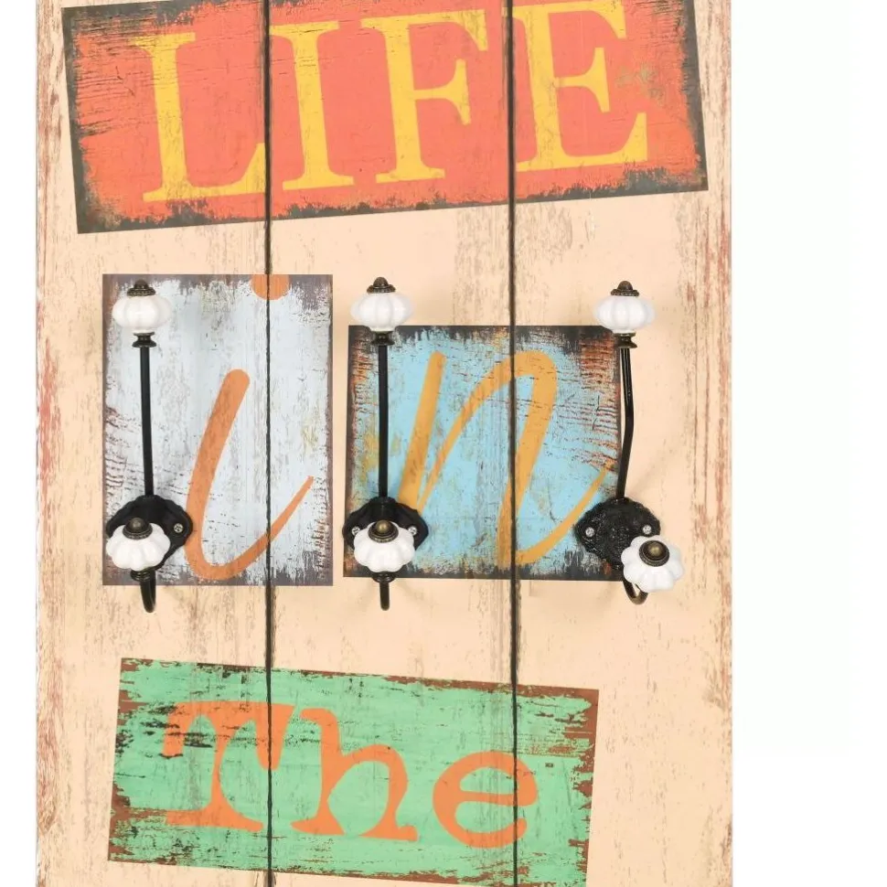 Seinänaulakko 6 koukulla live life 120x40 cm