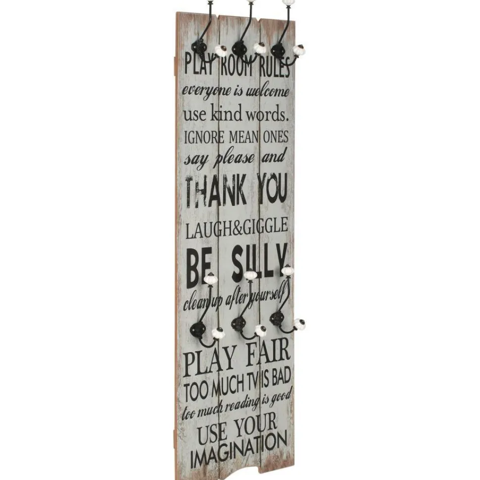 Seinänaulakko 6 koukulla thank you 120x40 cm