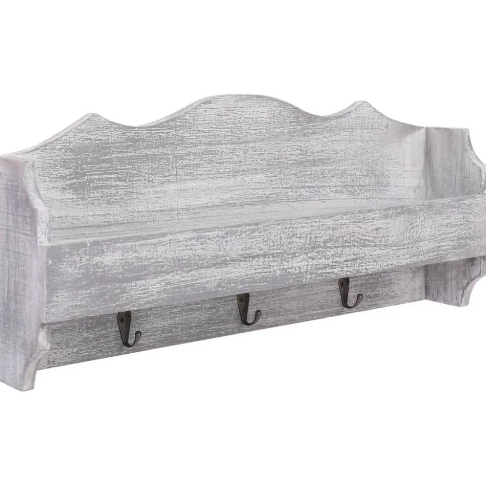 Seinänaulakko, valkoinen, 50x10x23cm, puu
