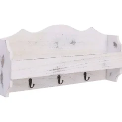 Seinänaulakko, valkoinen, 50x10x23cm, puu