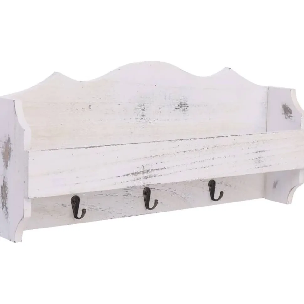Seinänaulakko, valkoinen, 50x10x23cm, puu