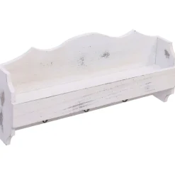 Seinänaulakko, valkoinen, 50x10x23cm, puu