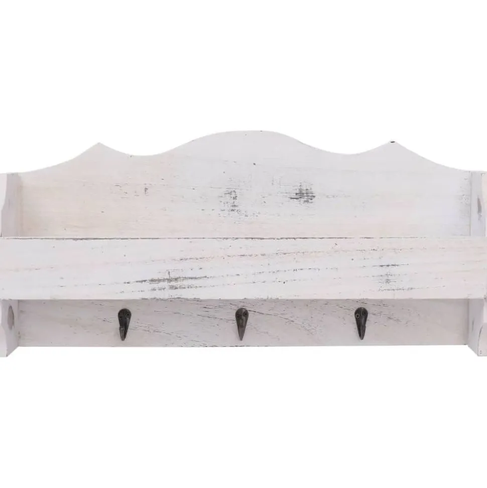 Seinänaulakko, valkoinen, 50x10x23cm, puu