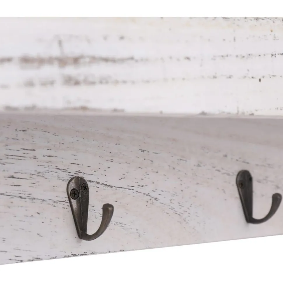 Seinänaulakko, valkoinen, 50x10x23cm, puu