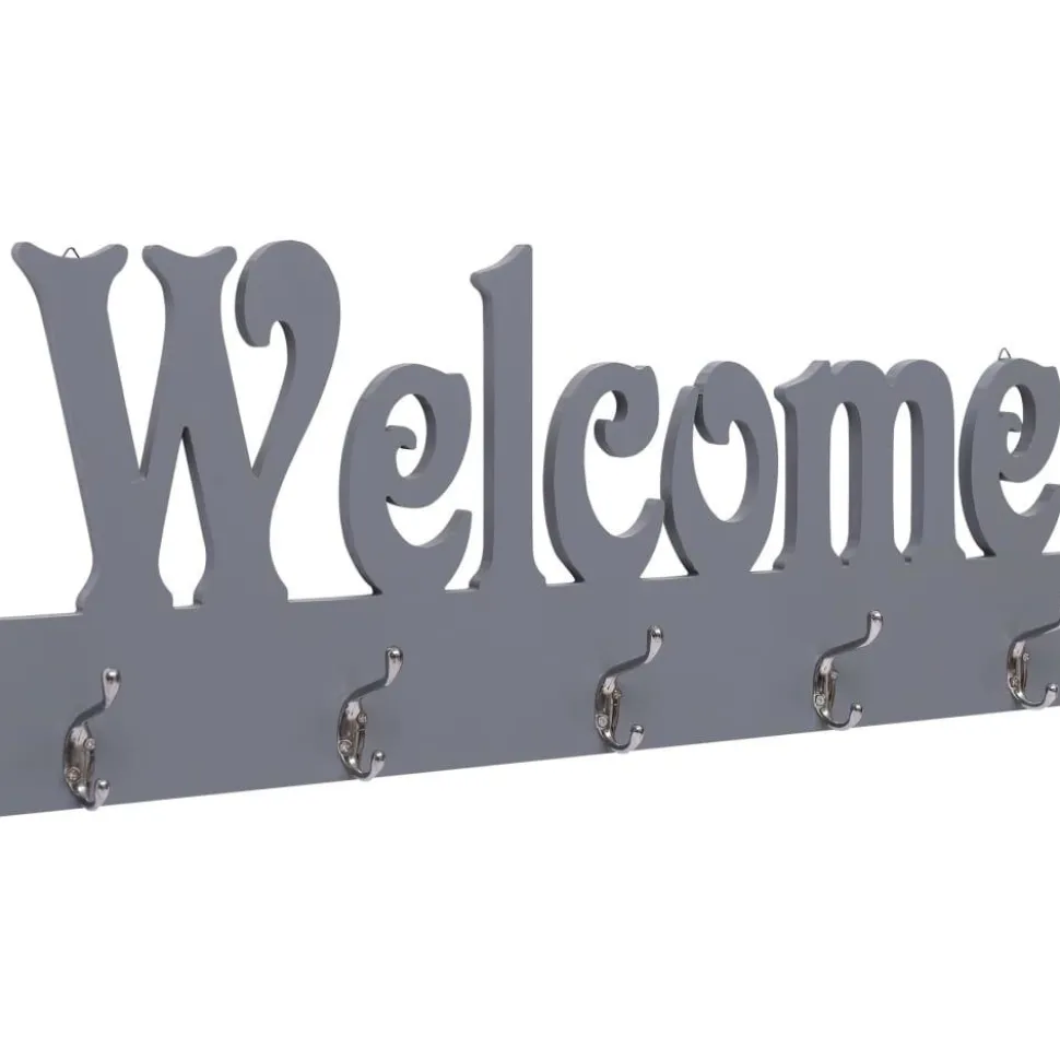 Seinänaulakko welcome harmaa 74x29,5 cm