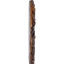 Seinäpeili 60 cm tiikki pyöreä