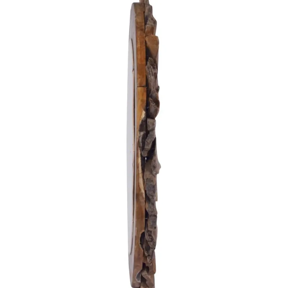 Seinäpeili 60 cm tiikki pyöreä