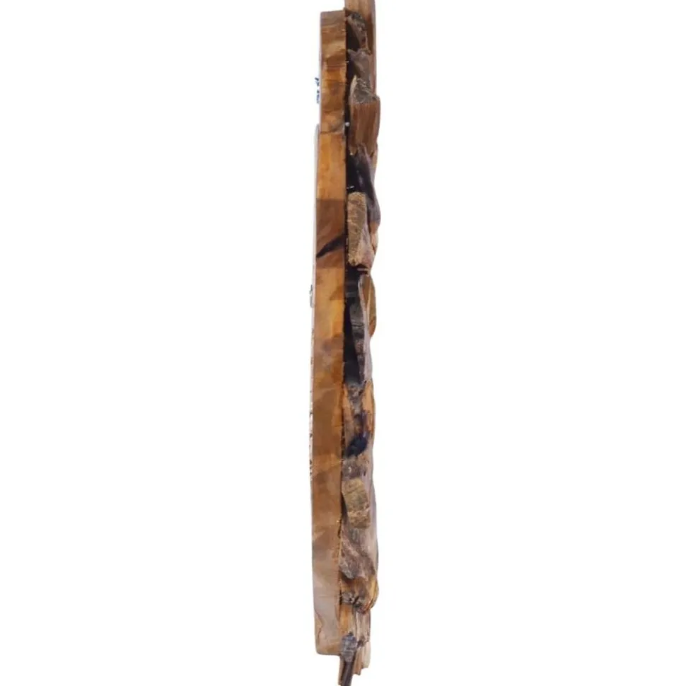 Seinäpeili 40cm tiikki pyöreä