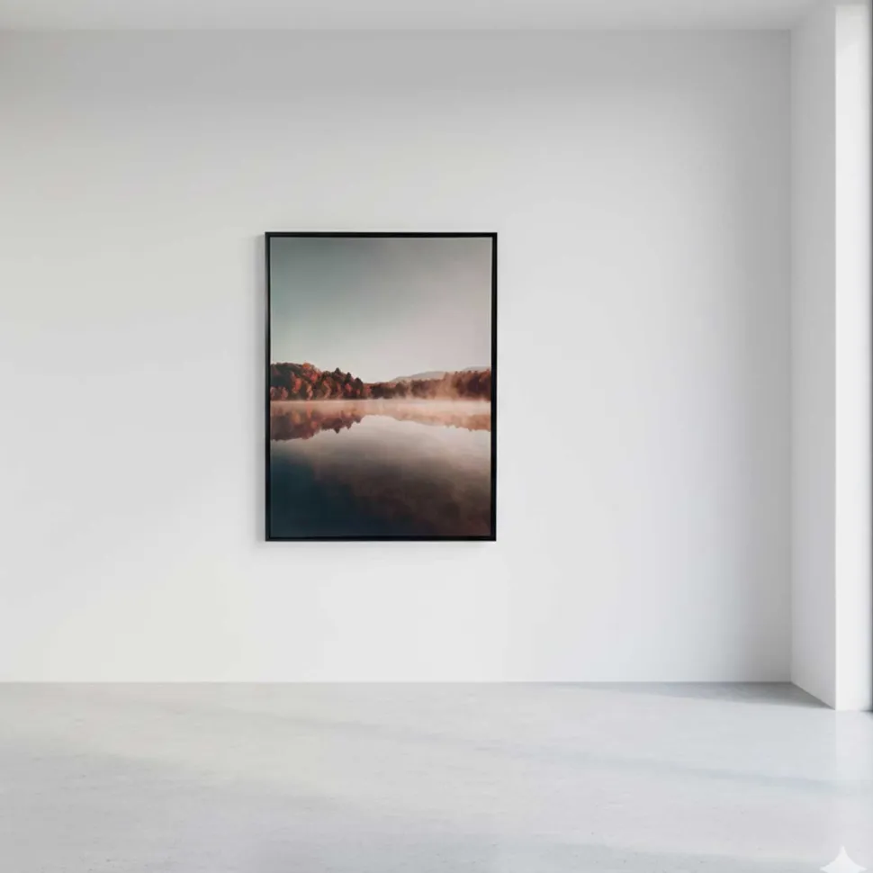 Seinätaulu Home4You WALLY 60x80 cm, järvimaisema, oranssi