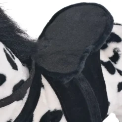 Seisova leluhevonen XXL plyysi musta ja valkoinen