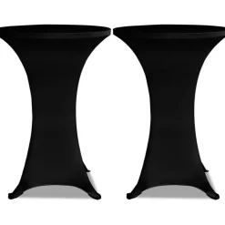 Seisovan pöydän päällyste 70 cm musta stretch 2 kpl
