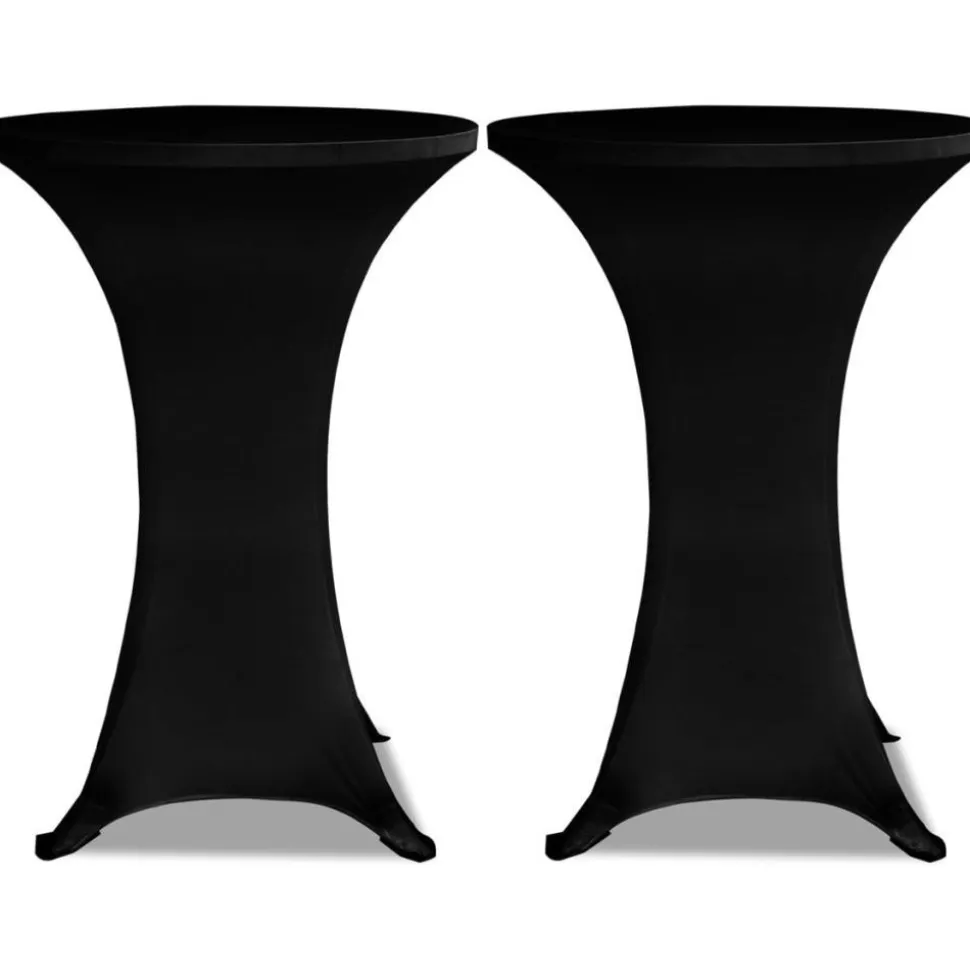Seisovan pöydän päällyste 70 cm musta stretch 2 kpl