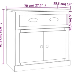 Senkki betoninharmaa 70x35,5x67,5 cm tekninen puu (16428)