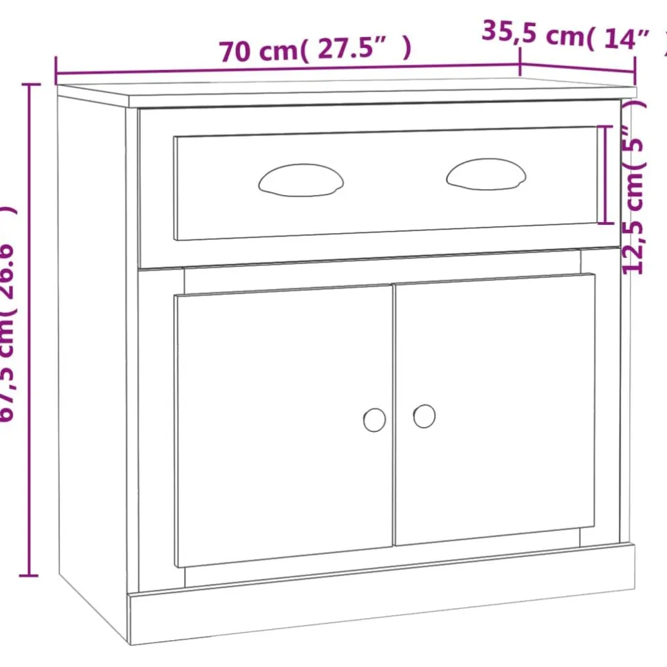 Senkki betoninharmaa 70x35,5x67,5 cm tekninen puu (16428)