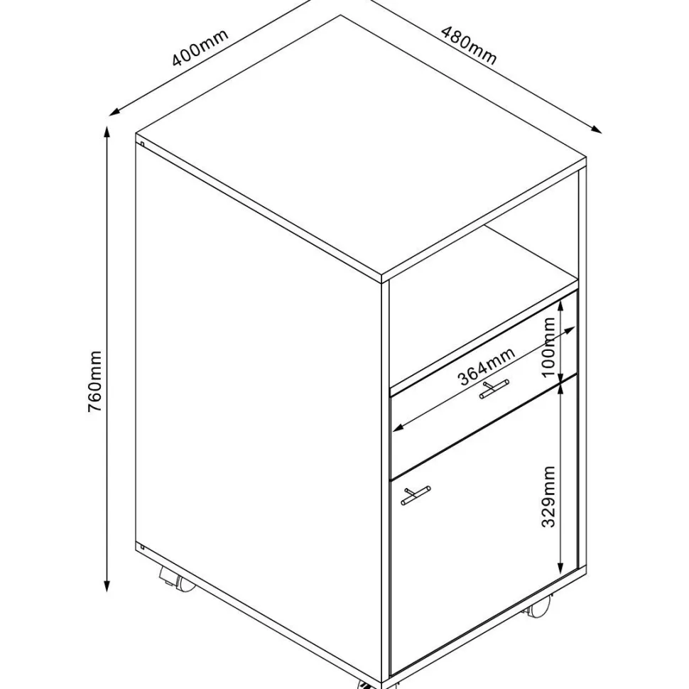 Senkki Home4You LESTER 40x48xK76 cm, melamiini