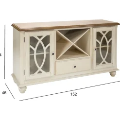 Senkki Home4You LILY 152x46xK84 cm, valkoinen