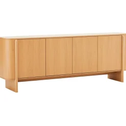 Senkki Home4You MORBEN 202,5x42xK75 cm, tammikoristeinen melamiini, beige