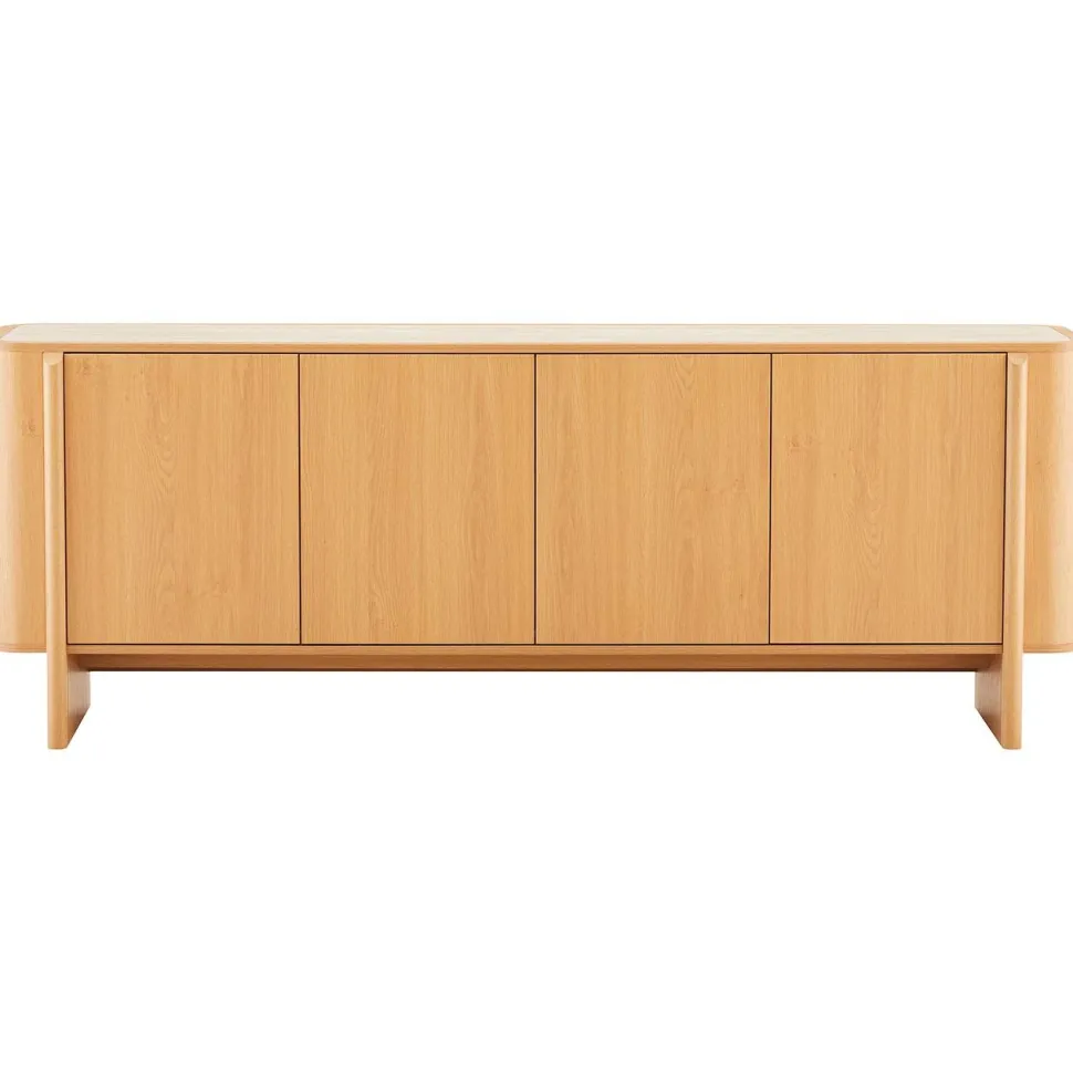 Senkki Home4You MORBEN 202,5x42xK75 cm, tammikoristeinen melamiini, beige