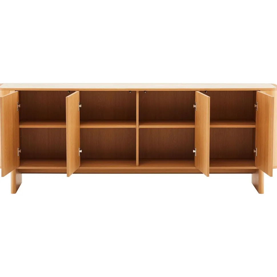 Senkki Home4You MORBEN 202,5x42xK75 cm, tammikoristeinen melamiini, beige