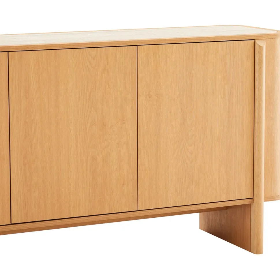 Senkki Home4You MORBEN 202,5x42xK75 cm, tammikoristeinen melamiini, beige