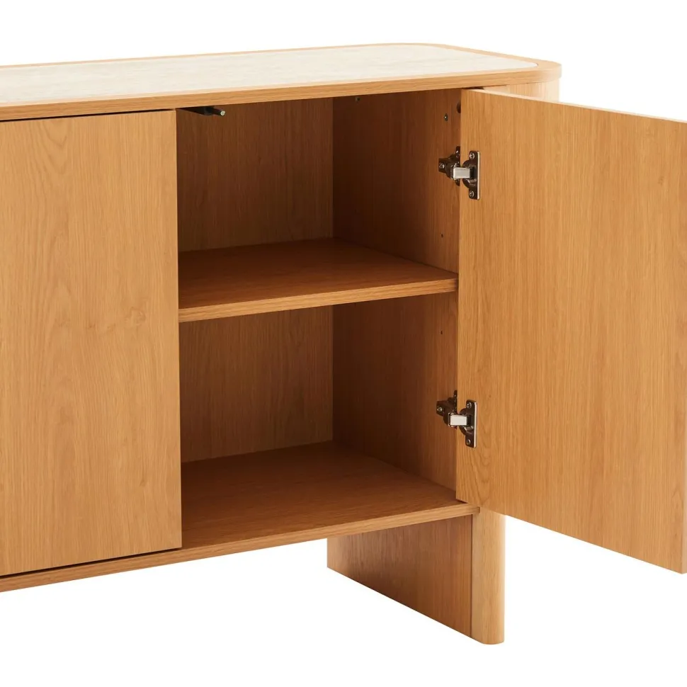 Senkki Home4You MORBEN 202,5x42xK75 cm, tammikoristeinen melamiini, beige