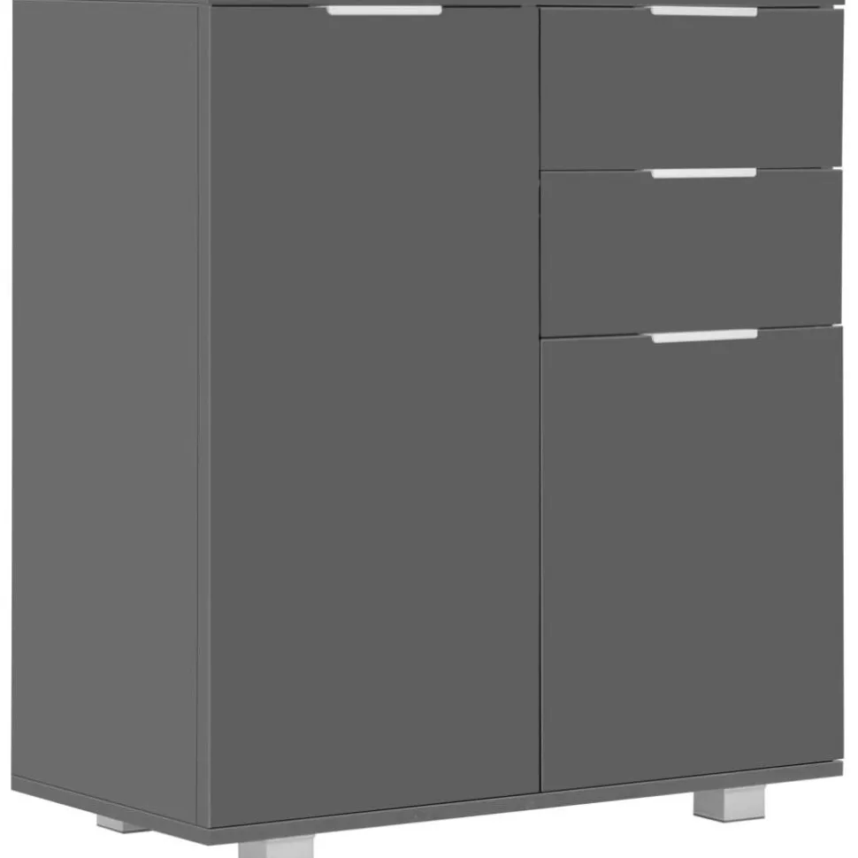 Senkki korkeakiiltoinen harmaa 71x35x76 cm lastulevy