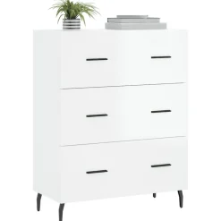 Senkki korkeakiilto valkoinen 69,5x34x90 cm tekninen puu (27870)