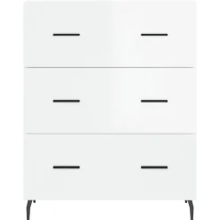 Senkki korkeakiilto valkoinen 69,5x34x90 cm tekninen puu (27870)