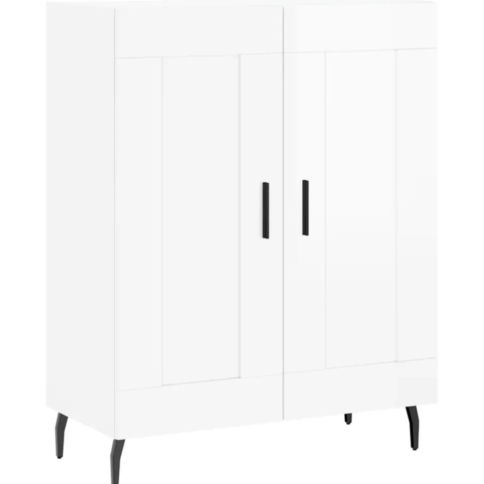 Senkki korkeakiilto valkoinen 69,5x34x90 cm tekninen puu (30214)