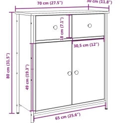 Senkki käsityöläinen tammi 70x30x80 cm tekninen puu (57471)