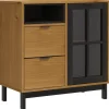 Senkki lasiovella FLAM 80x40x80 cm täysi mänty (57826)