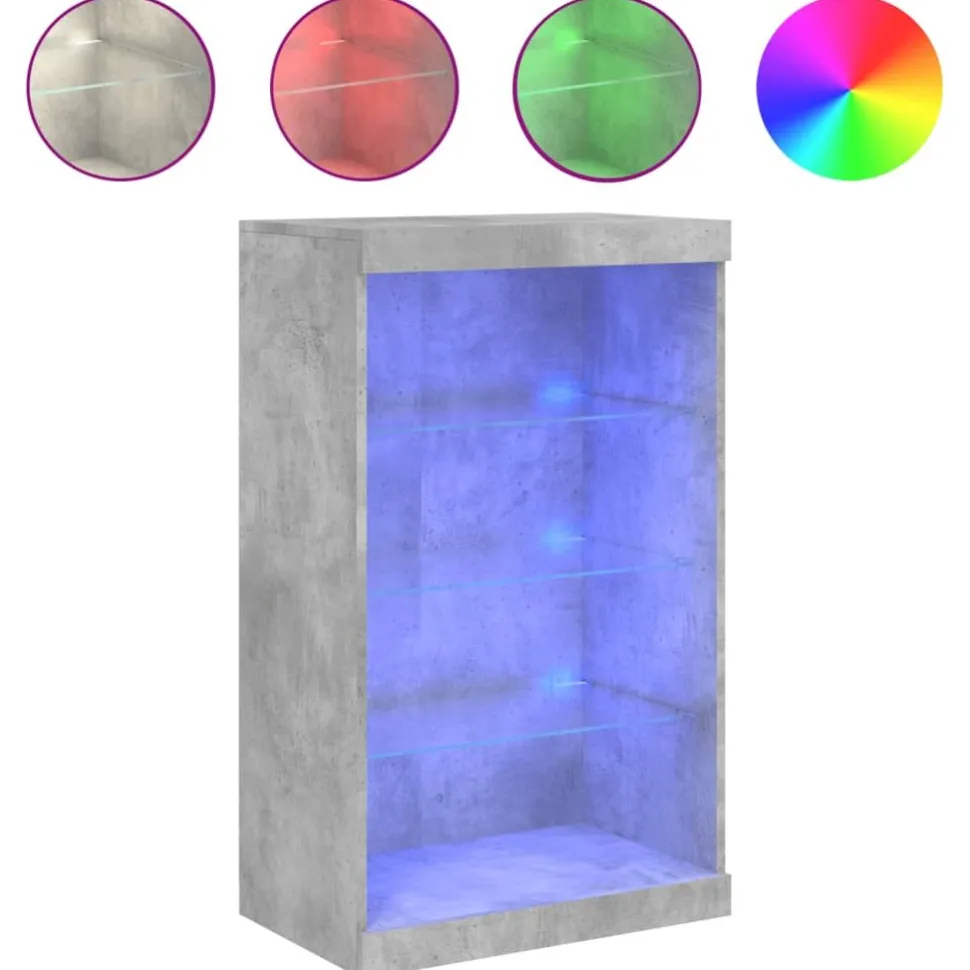 Senkki LED-valoilla betoninharmaa 60,5x37x100 cm (36710)