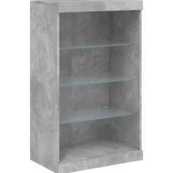 Senkki LED-valoilla betoninharmaa 60,5x37x100 cm (36710)