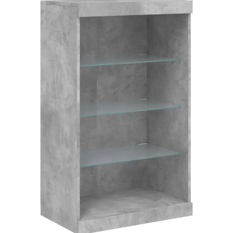 Senkki LED-valoilla betoninharmaa 60,5x37x100 cm (36710)