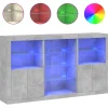 Senkki LED-valoilla betoninharmaa 181,5x37x100 cm (09180)