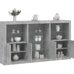 Senkki LED-valoilla betoninharmaa 181,5x37x100 cm (09180)